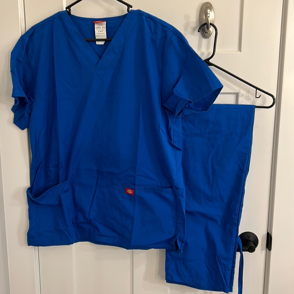 Women’s royal blue matching scrubs set